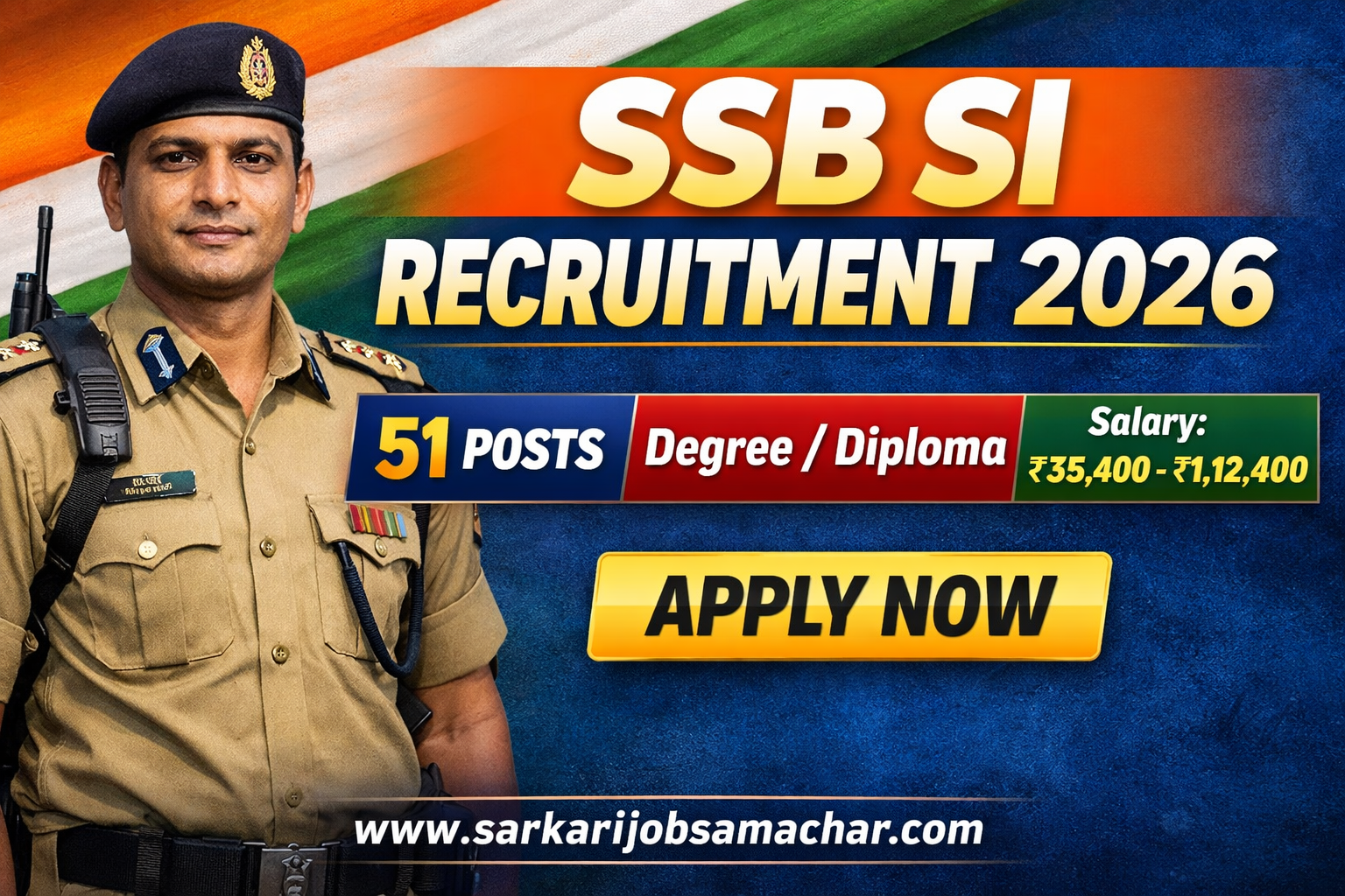 SSB Sub Inspector (Non-GD) Recruitment 2026 – Apply Online for 51 SI (Pioneer, Communication & Staff Nurse) Posts